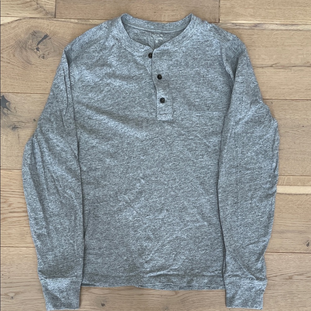 J. Crew men’s Gray Henley Long Sleeve Shirt